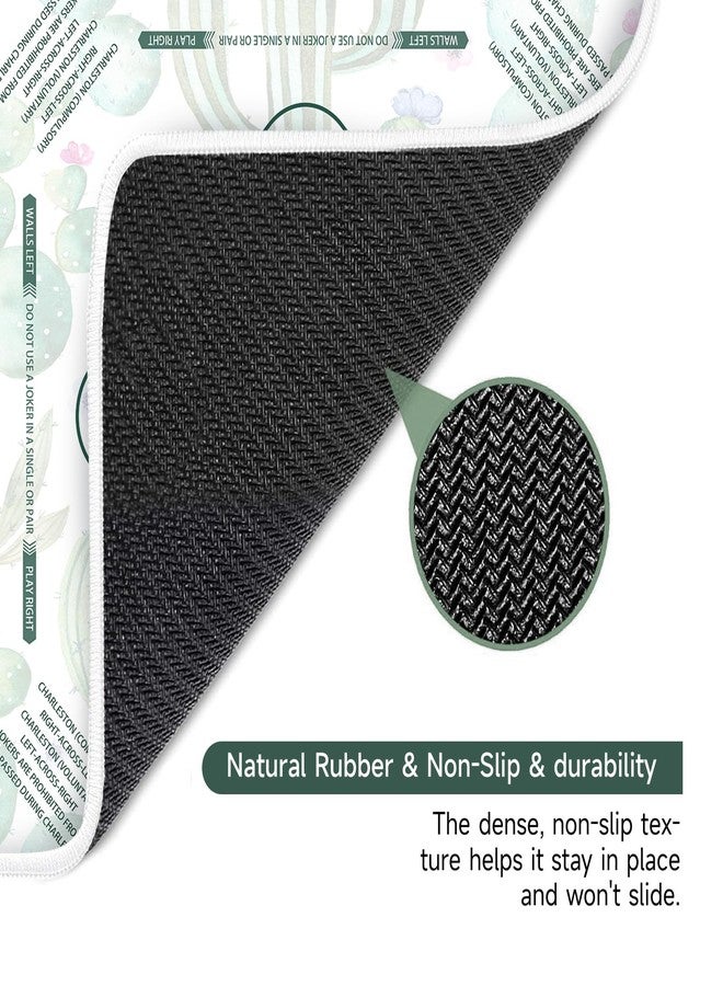 Deyimmei Neoprene Mahjong Mat for Table 31.5"x31.5" - Non-Slip, Noise Reduction Cover with Storage Pockets, American Rules & Crease-Free Rolled Shipping (Cactus Garden) - Image 4